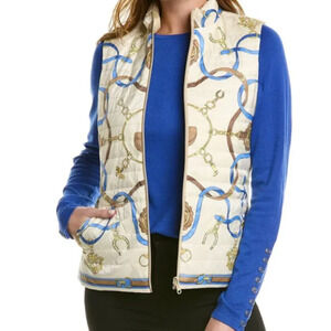 J. McLaughlin NEW Reversible Tahoe Puffer Vest Down Filled Equestrian Packable M